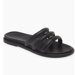 OluKai Tiare Leather Black Women's Slide Sandals (9) NWOT!